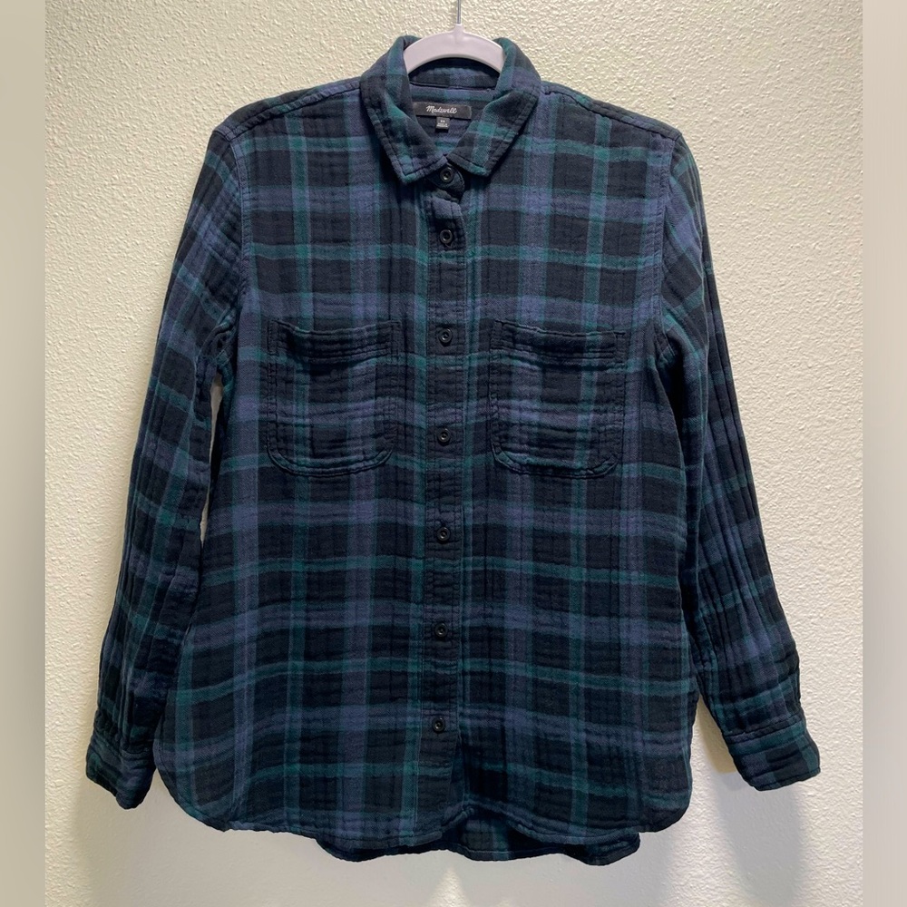 Madewell Lightspun Oversized Ex-Boyfriend Swing Shirt Heisley Plaid Women's XS